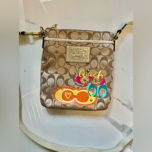 Coach Canvas “Graffiti” Crossbody Bag